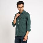 Men's 100% Cotton Casual Shirt , गहरा हरा, small image number null