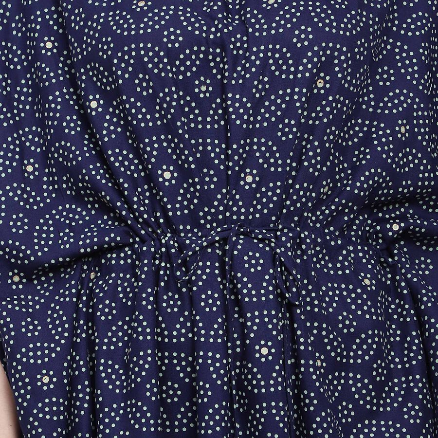 All Over Print Full Length Nighty, Navy Blue, large image number null