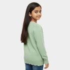 Girls' Mint Green Crew Neck Casual Pullover, Light Green, small image number null