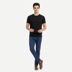 Men's Blue Slim Fit Washed Jeans, मध्यम नीला, small