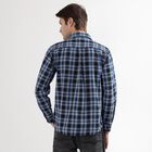 Men's 100% Cotton Regular Collar Casual Shirt, Dark Blue, small image number null