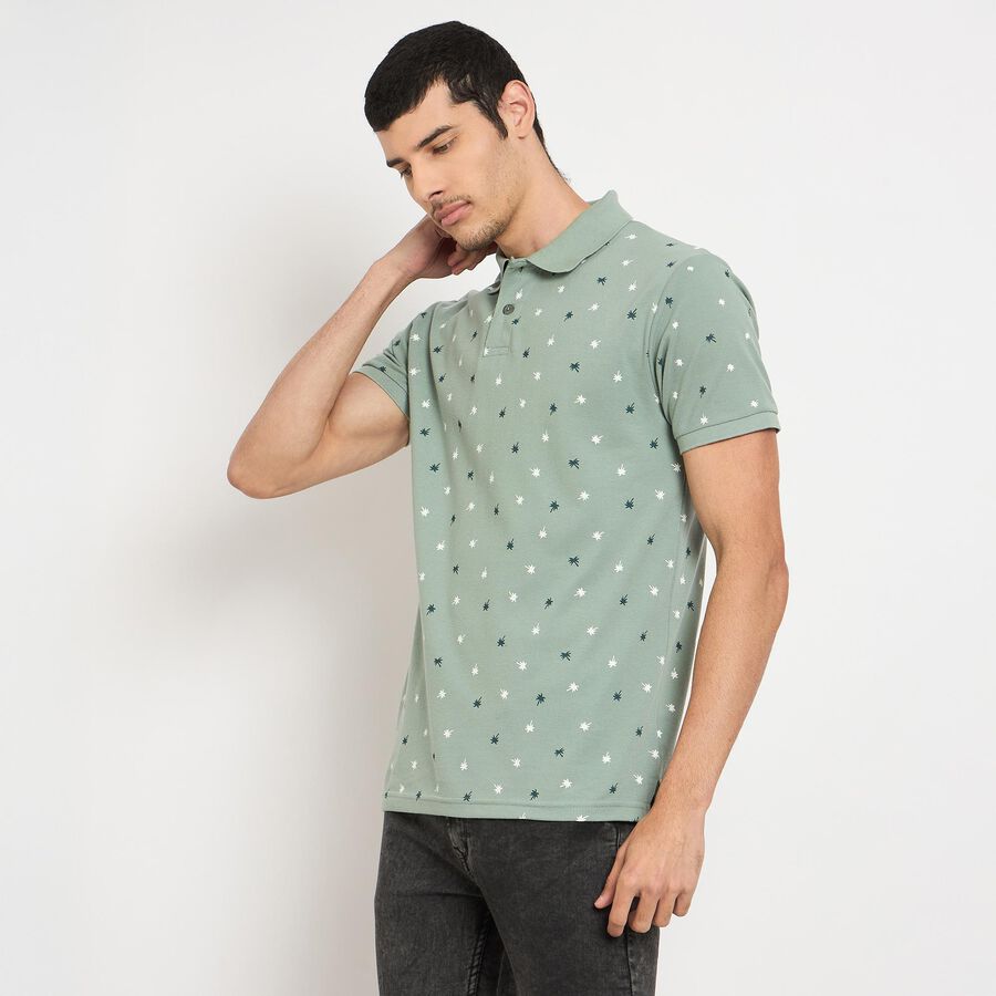 Men's Collared Half Sleeves T-Shirt , Light Green, large image number null