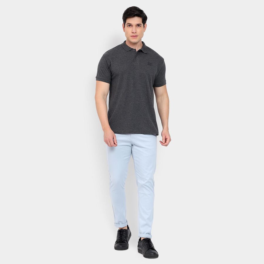 Men's Collared Half Sleeves T-Shirt, Charcoal, large image number null