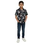 Boys' Black Cotton Half Sleeve Classic Casual Shirt, नेवी ब्लू, small image number null