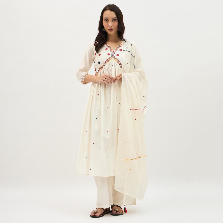 Ladies' Kurta, ऑफ व्हाइट, large image number null