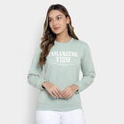 Solid Round Neck Sweatshirt, Light Green, small image number null