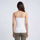Women's White Cotton Sleeveless Minimalist Slip, सफ़ेद, small