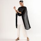 Women's Black Crinkled Dupatta, काला, small image number null