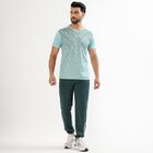 Men's Deep Forest Green Tapered Fit Running Track Pants, Dark Green, small image number null