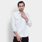 Men's 100% Cotton Casual Shirt, Light Grey, small image number null