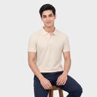 Men's White Polo Neck Polo T-Shirt, Off White, small