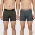 Men Olive Green Regular Fit Solid Trunks, ओलिव, small