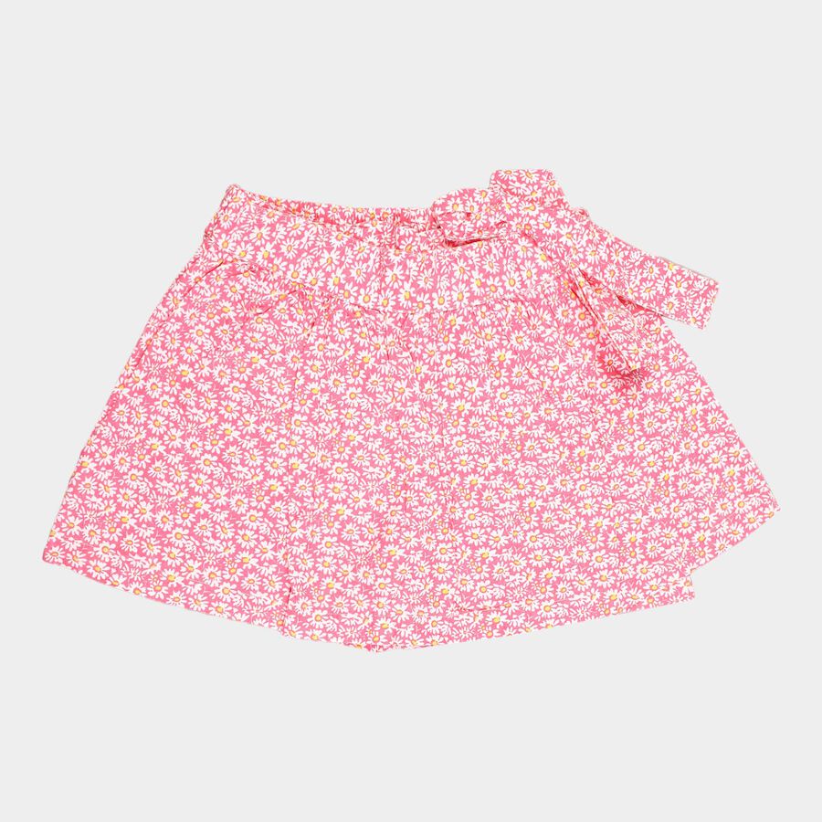 Girls Cotton Skirt, Pink, large image number null