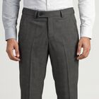 Men's Black Slim Fit Flat-Front Formal Trousers, Black, small