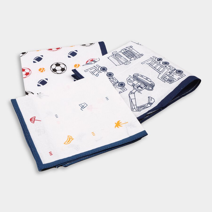 Boys' 100% Cotton Hanky , White, large image number null
