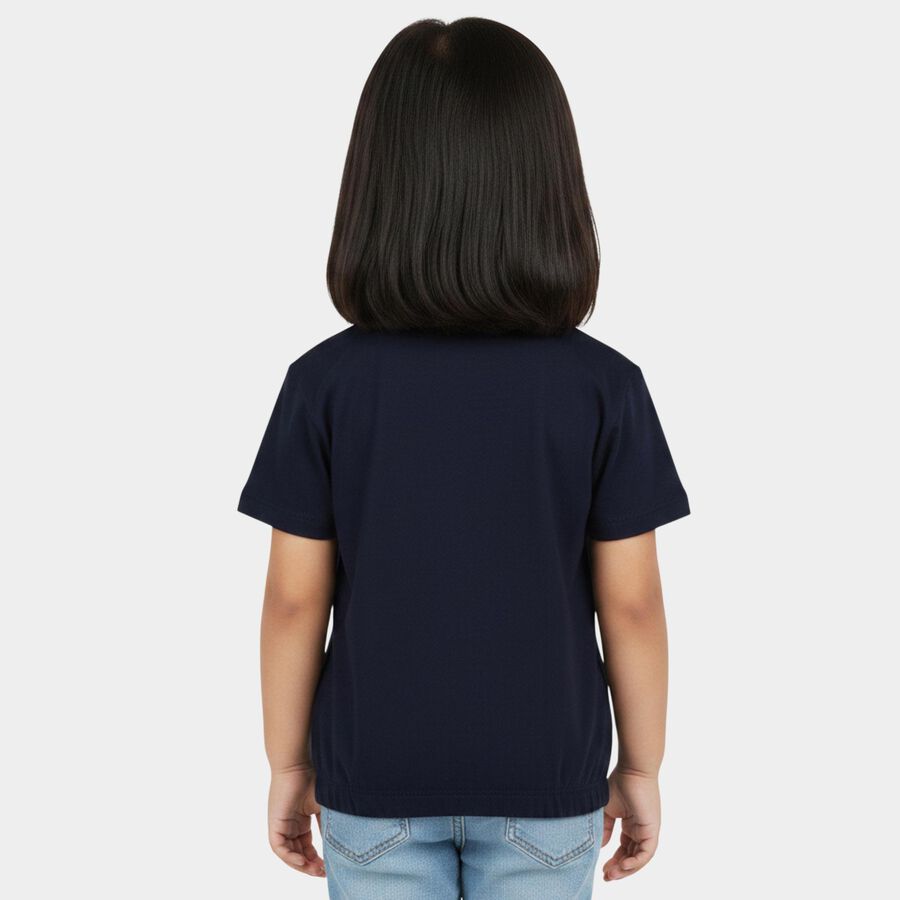 Girls' T-Shirt, Navy Blue, large