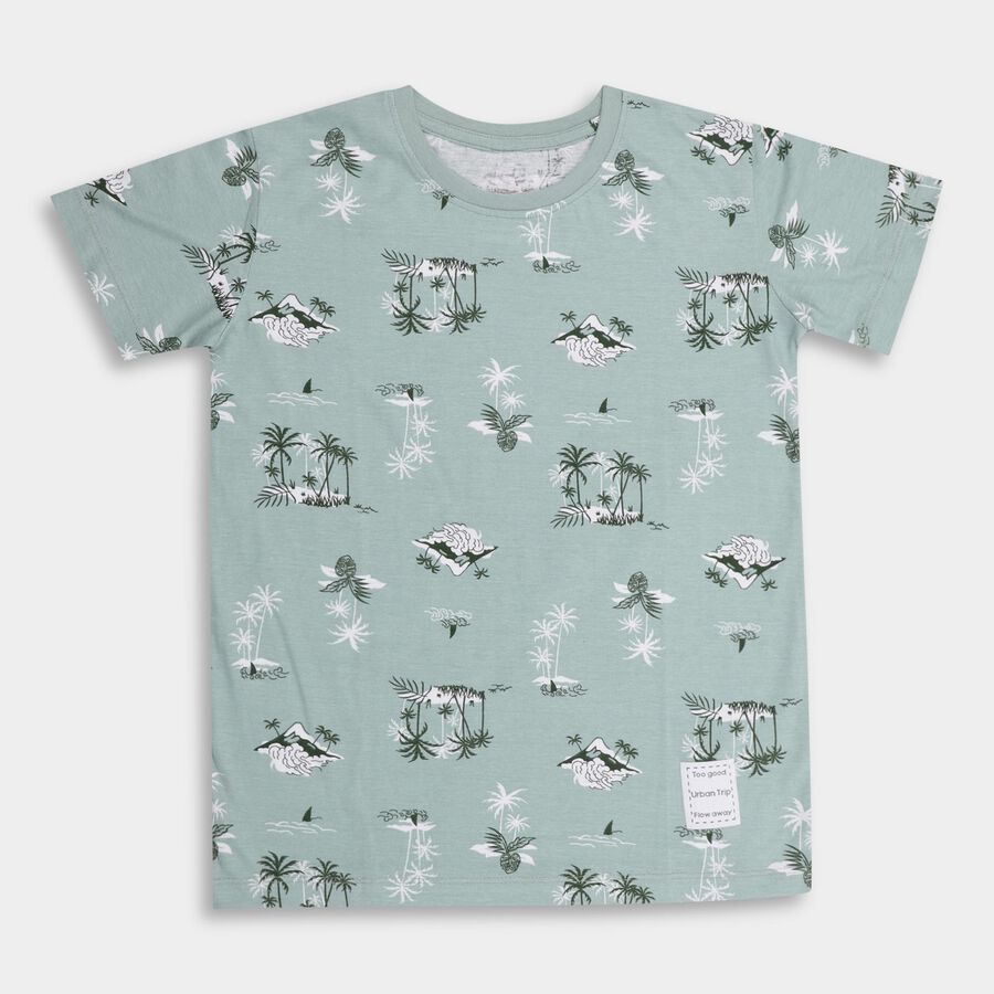 Boys' 100% Cotton Half Sleeves T-Shirt , Light Green, large image number null