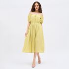 Women's Eggshell Sleeveless Empire Dress, खाकी, small image number null