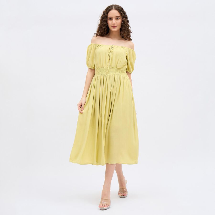 Women's Eggshell Sleeveless Empire Dress, खाकी, large image number null