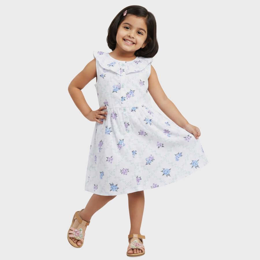Girls' Frock, ऑफ व्हाइट, large