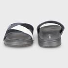 Men's Black Slip-On Sliders, काला, small