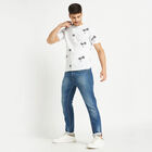Printed Henley T-Shirt, White, small image number null