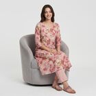 Women's Pink Floral Printed Ethnic Set, गुलाबी, small