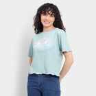 Cotton Round Neck T-Shirt, Light Green, small image number null