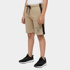 Boys' Beige Regular Fit Graphic Printed Bermuda Shorts, गहरा पीला, small