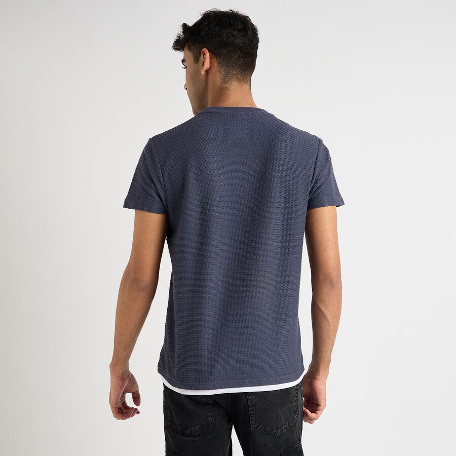 Men's Round Neck T-Shirt, नेवी ब्लू, large image number null