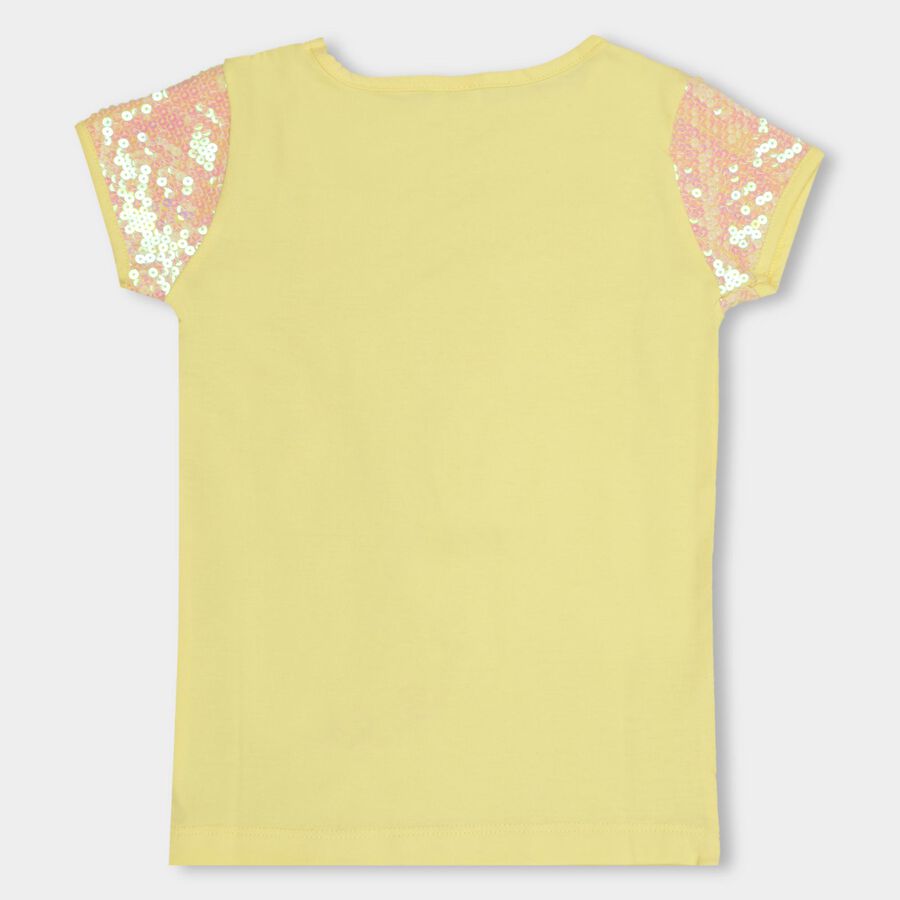 Girls' 100% Cotton T-Shirt, Yellow, large image number null