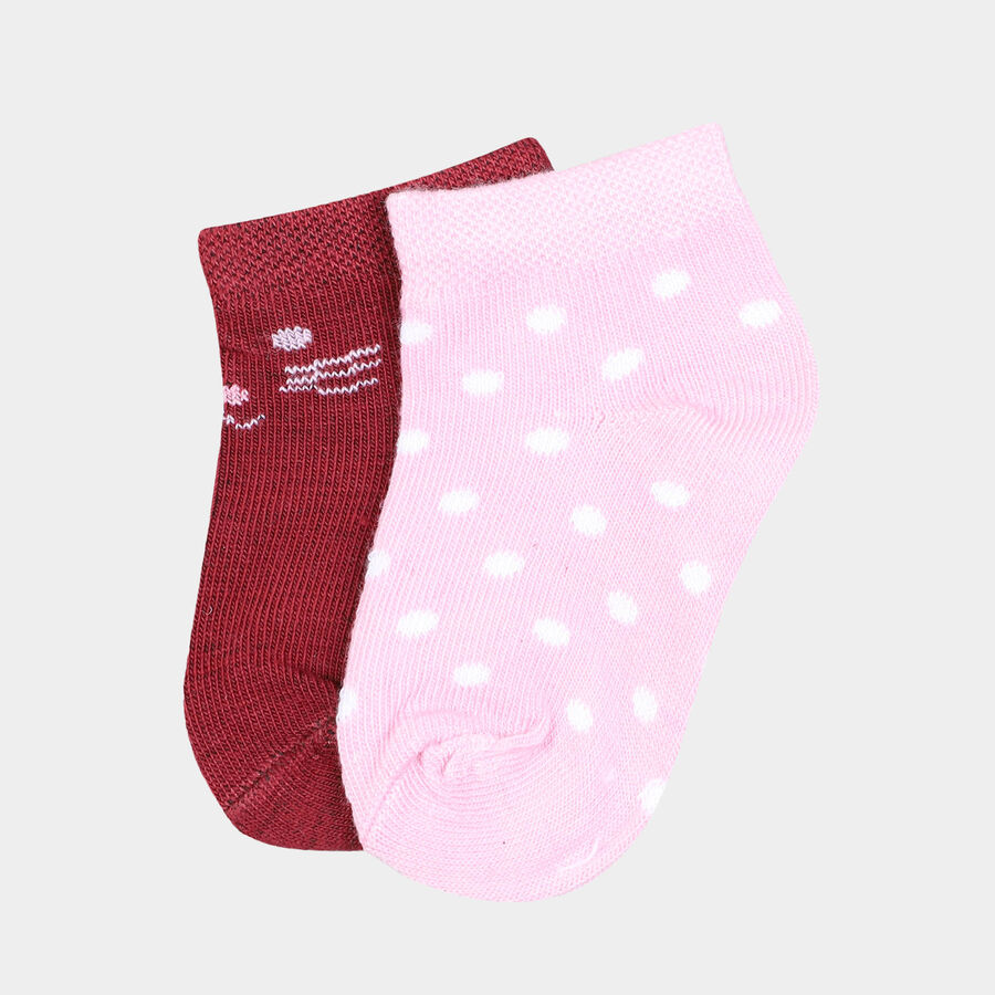 Girls Ankle Length Socks, Pink, large image number null