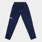 Boys' Light Blue Slim Fit Washed Jeans, मध्यम नीला, small
