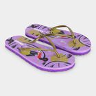 Women's Purple Printed Thong Flip-Flops, Purple, small