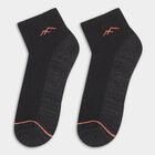 Men's Charcoal and Gray Ankle Socks with Contrast Toe, Black, small image number null