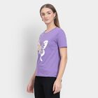 Ladies' Round Neck T-Shirt , बैंगनी, small image number null
