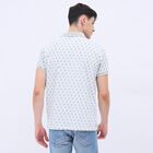 Men's Light Grey Cotton Polo Collar Printed T-Shirt, Light Grey, small image number null