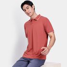 Men's Collared Half Sleeves T-Shirt, Rust, small image number null