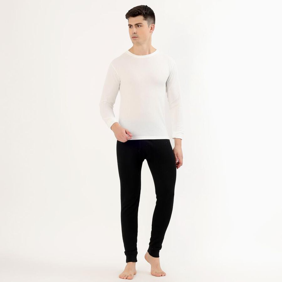Men's Off White Round Neck Thermal, Off White, large image number null