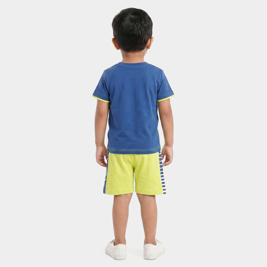 Boys' Mint Green 100% Cotton Round Neck Graphic Print Baba Suit, Light Green, large