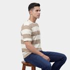 Men's Brown Round Neck Casual T-Shirt, Brown, small