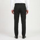 Men's Black Slim Fit Flat-Front Formal Trousers, Black, small