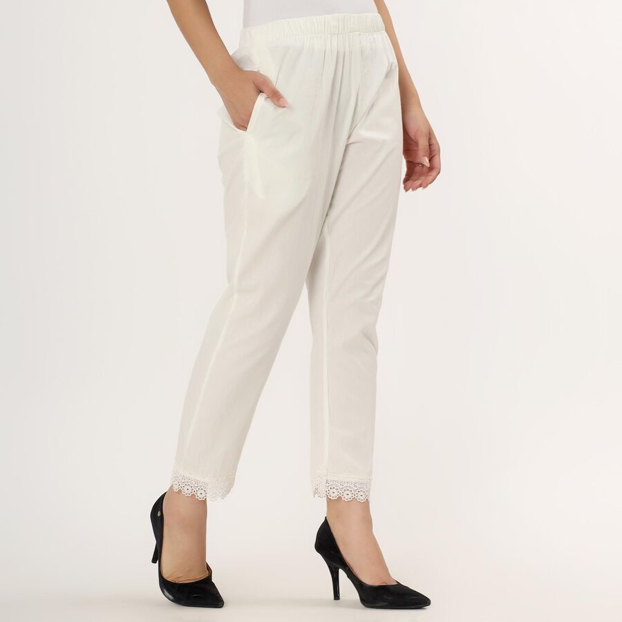 Ladies' 100% Cotton Palazzos , Off White, large image number null