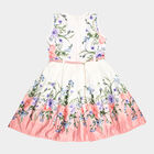 Girls All Over Print Frock, Off White, small image number null