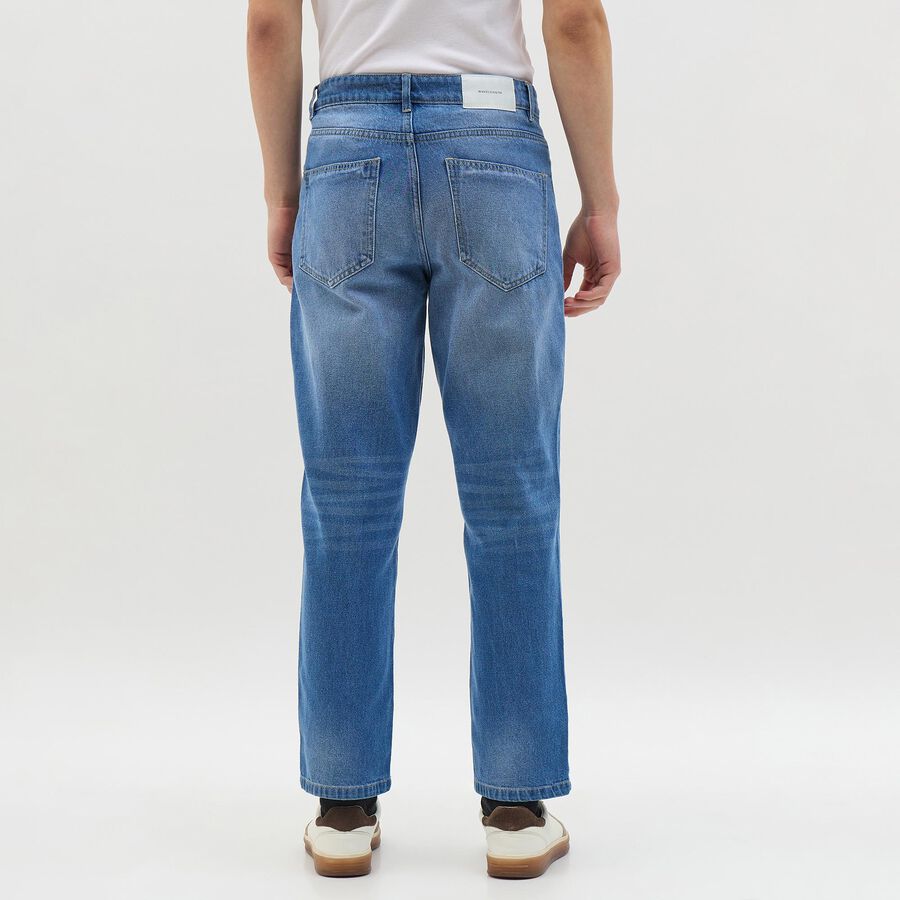 Men's 100% Cotton Jeans, मध्यम नीला, large image number null