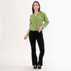 Women's Light Sage Green V-Neck Casual Cardigan, हल्का हरा, small image number null