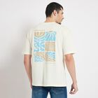 Men's Round Neck Half Sleeves T-Shirt , Off White, small