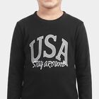Boys Black Round Neck Regular Boys T-Shirt, Black, small