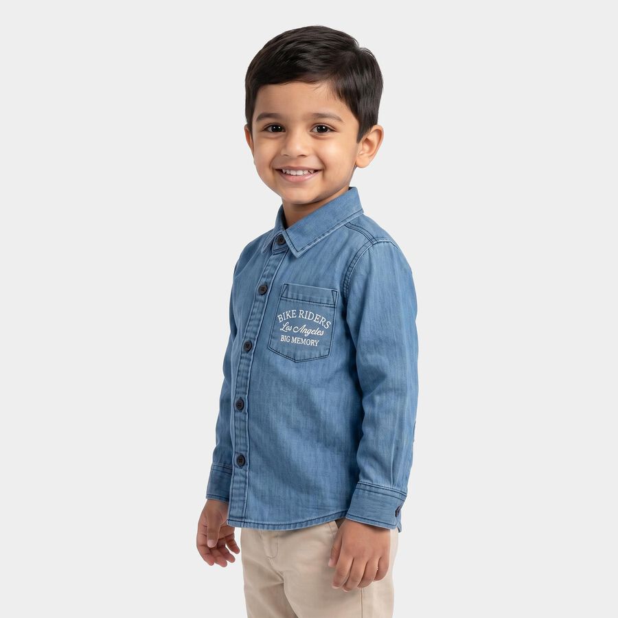 Boys Light Blue Casual Shirt, Light Blue, large
