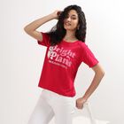 Ladies' 100% Cotton Round Neck T-Shirt , Fuchsia, small